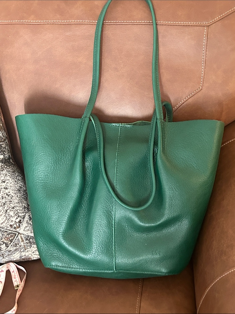 PORTLAND LEATHER | Bacalar Green Leather Tote - Classic Oversize Devon Bucket